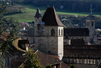 photo de Figeac, toits du Viguier et  de l'église St Sauveur